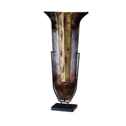 IL70210  Alanis Glass Art Cylinder Vase With Stand